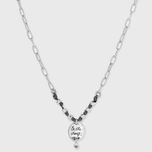 Bella Uno Bellissima Recycled Silver Plated Be the Change Chain Necklace, Silver